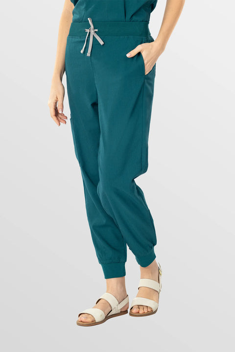 Eadflie Women's Tapered Jogger Workwear Pants – Soft Stretch Bottoms 02 - Hunter Green