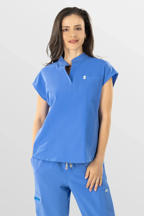Eadflie Women's Sleeveless Henley Uniform Top