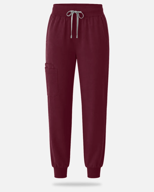 Burgundy Red – Eadflie Women's Tapered Jogger Uniform Pants – Soft Stretch Bottoms – product image 01