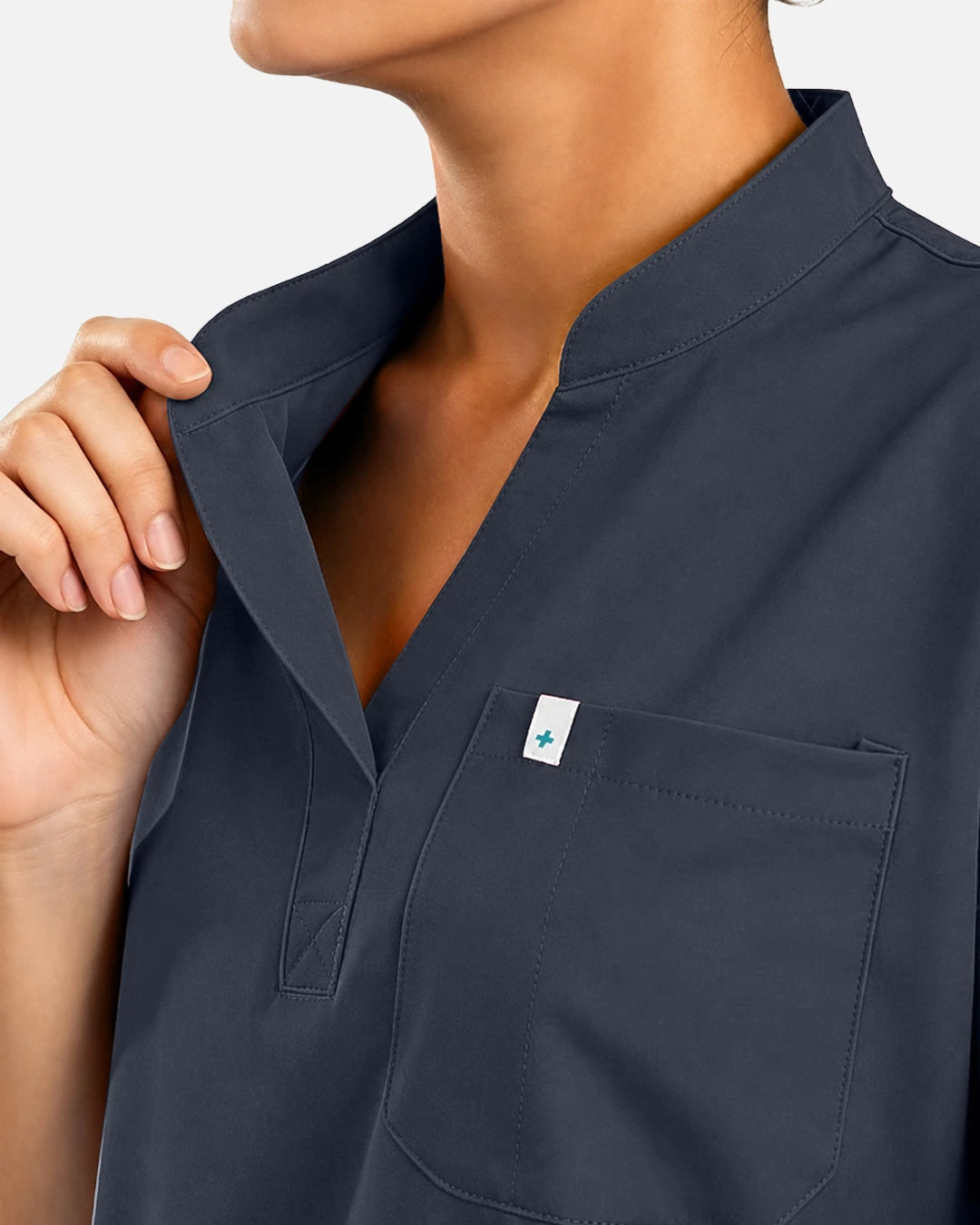 Charcoal Grey – Eadflie Women's Sleeveless Henley Uniform Top – product image 24