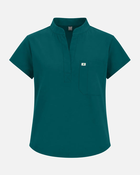 Dark Green – Eadflie Women's Sleeveless Henley Uniform Top – product image 67
