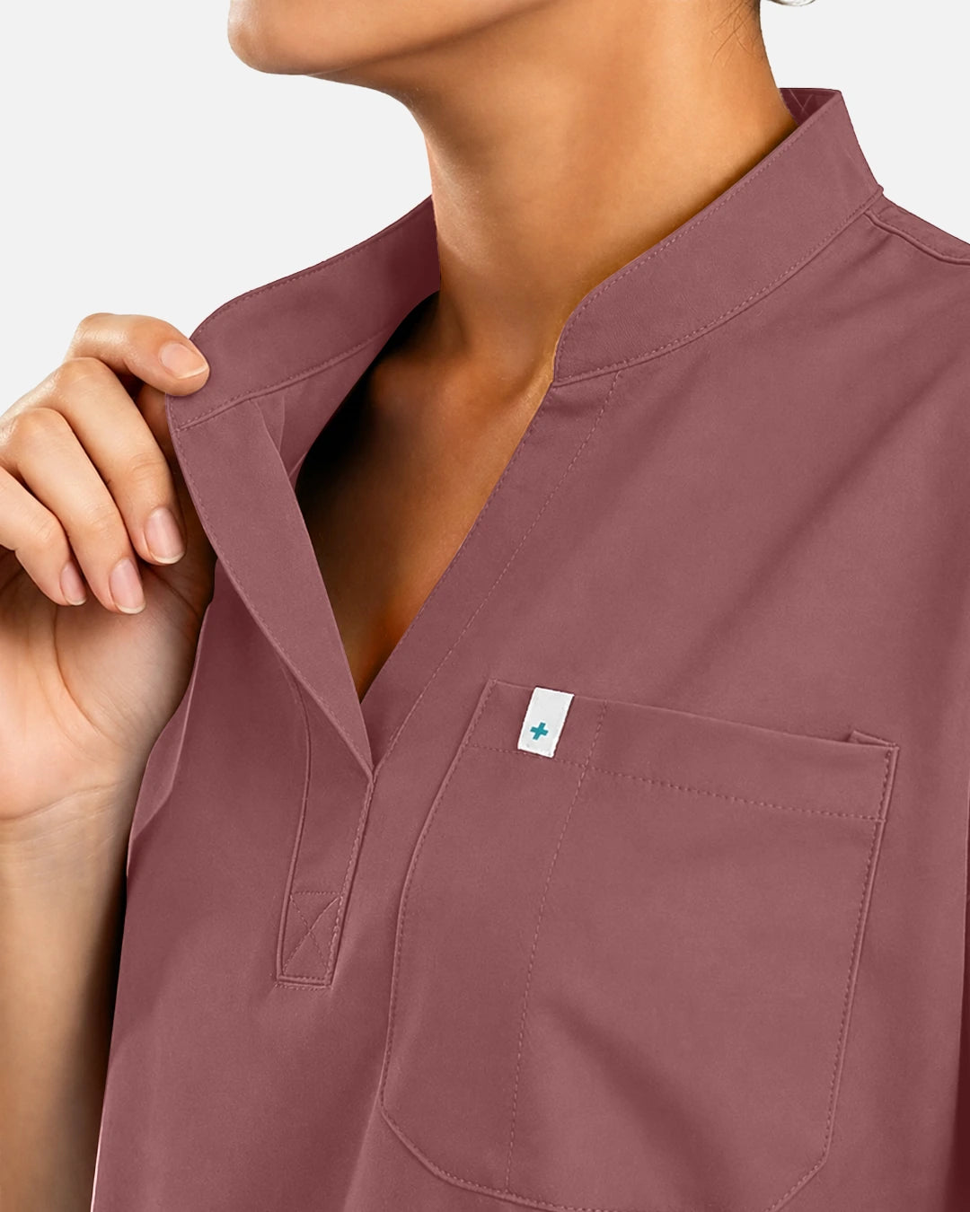 Flesh Pink – Eadflie Women's Sleeveless Henley Uniform Top – product image 29