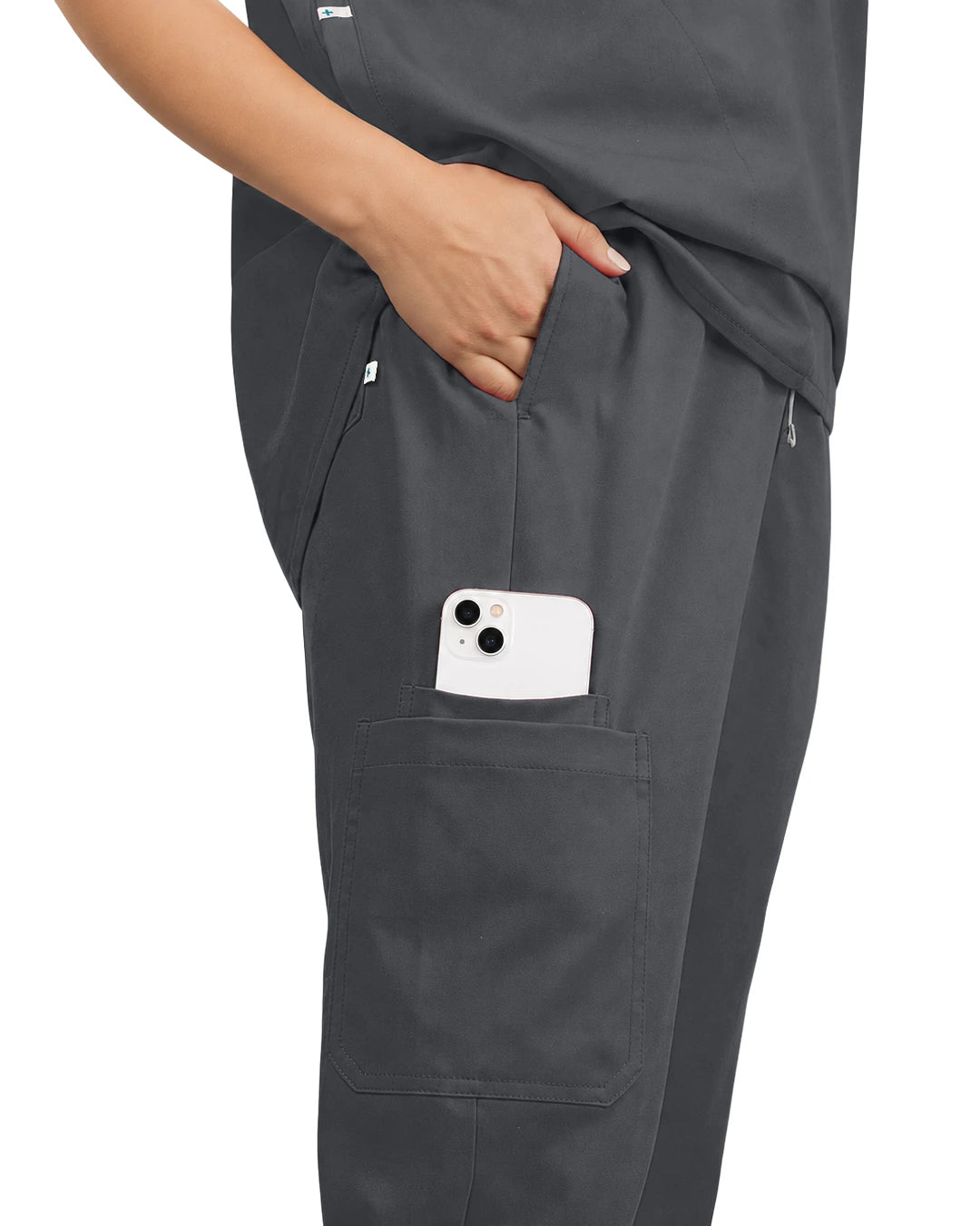 Heather Grey – Eadflie Women's Tapered Jogger Uniform Pants – Soft Stretch Bottoms – product image 52