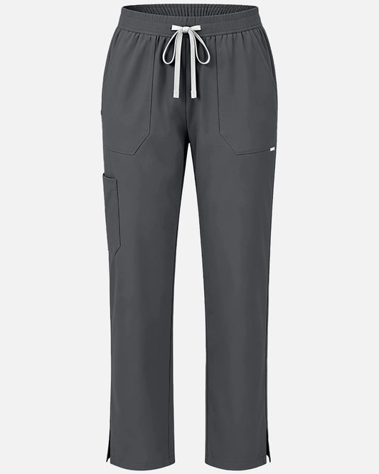 Heather Grey – Eadflie Women's Woven Straight-Leg Uniform Pants – Structured Tailored Bottoms – product image 15