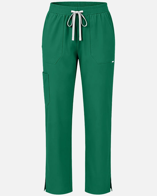 Hunter Green – Eadflie Women's Woven Straight-Leg Uniform Pants – Structured Tailored Bottoms – product image 22