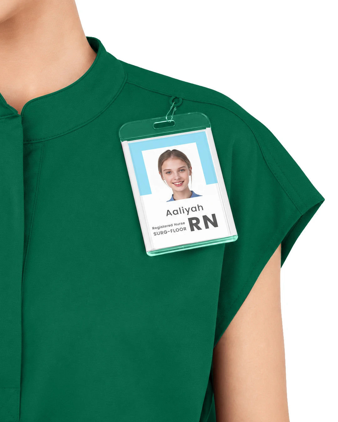 Hunter Green – Eadflie Women's Sleeveless Mandarin Collar Uniform Top – product image 60