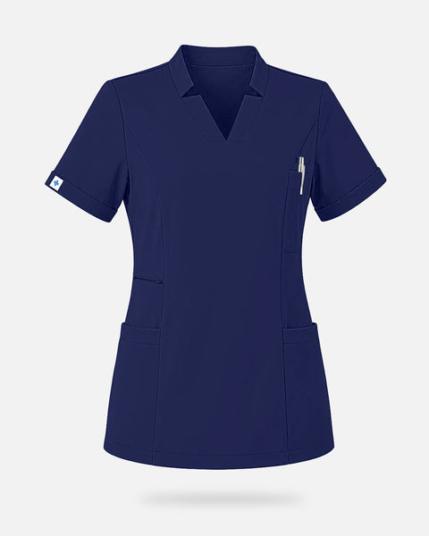 Navy Blue – Eadflie Women's Split V-Neck Uniform Top – product image 43