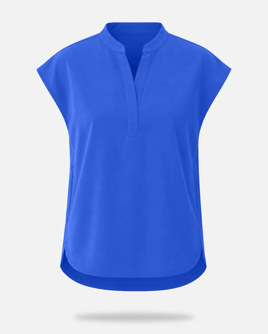 Royal Blue – Eadflie Women's Sleeveless Mandarin Collar Uniform Top – product image 61