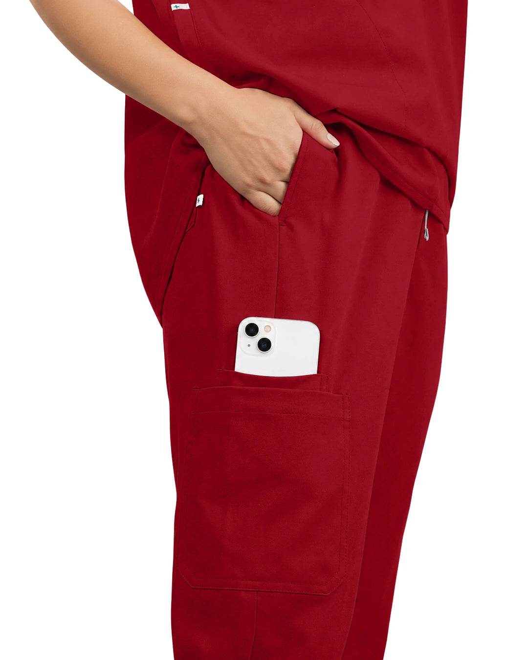 Wine Red – Eadflie Women's Tapered Jogger Uniform Pants – Soft Stretch Bottoms – product image 58