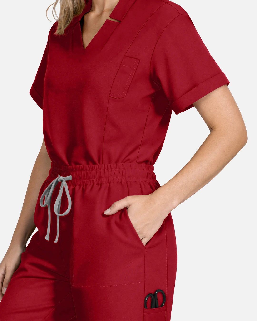Wine Red – Eadflie Women's Slim Fit Tapered Cargo Uniform Pants – product image 60