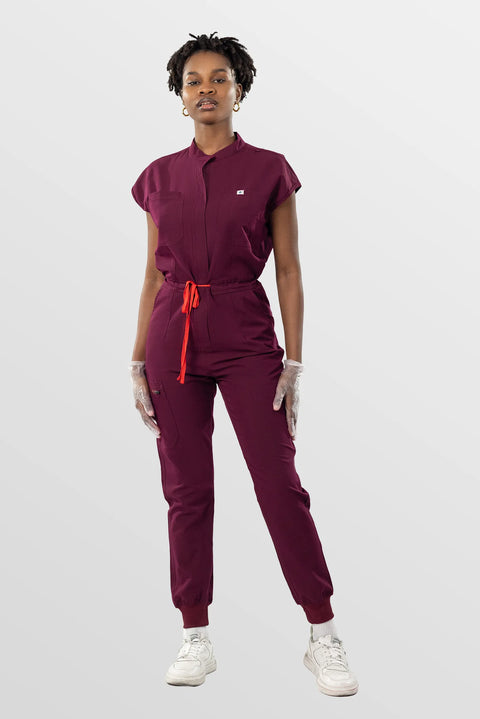 Eadflie Women's Zip-Front Workwear Jumpsuit – Sleeveless Stretch One-Piece 12