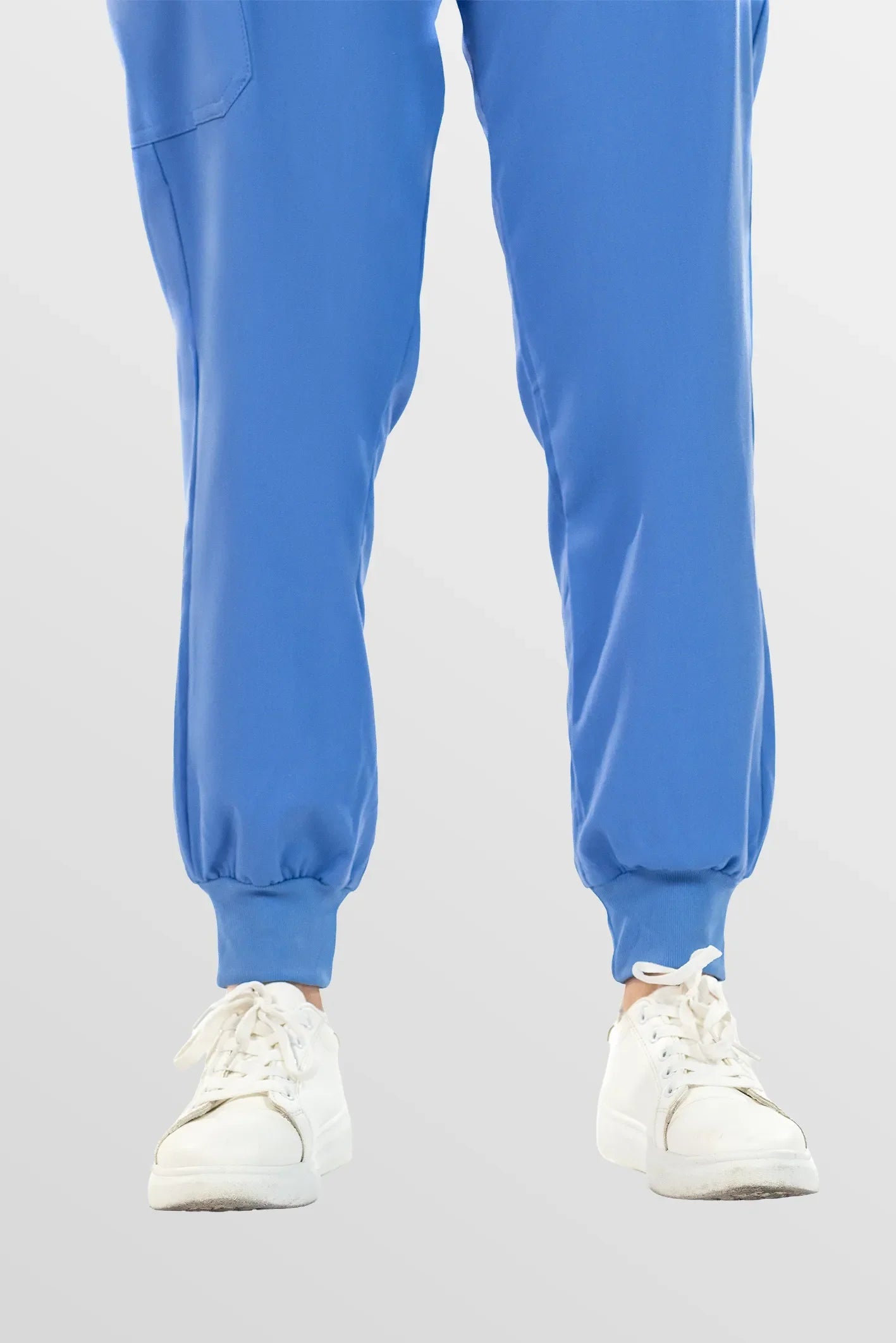 Ceil Blue Eipnare Women's Henley Collar Sleeveless Jogger Scrub Set - Stretch Medical Scrubs for Women