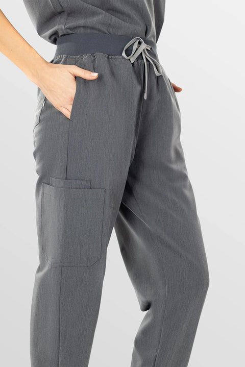 Eadflie Women's Tapered Jogger Workwear Pants – Soft Stretch Bottoms 02 - Charcoal Grey