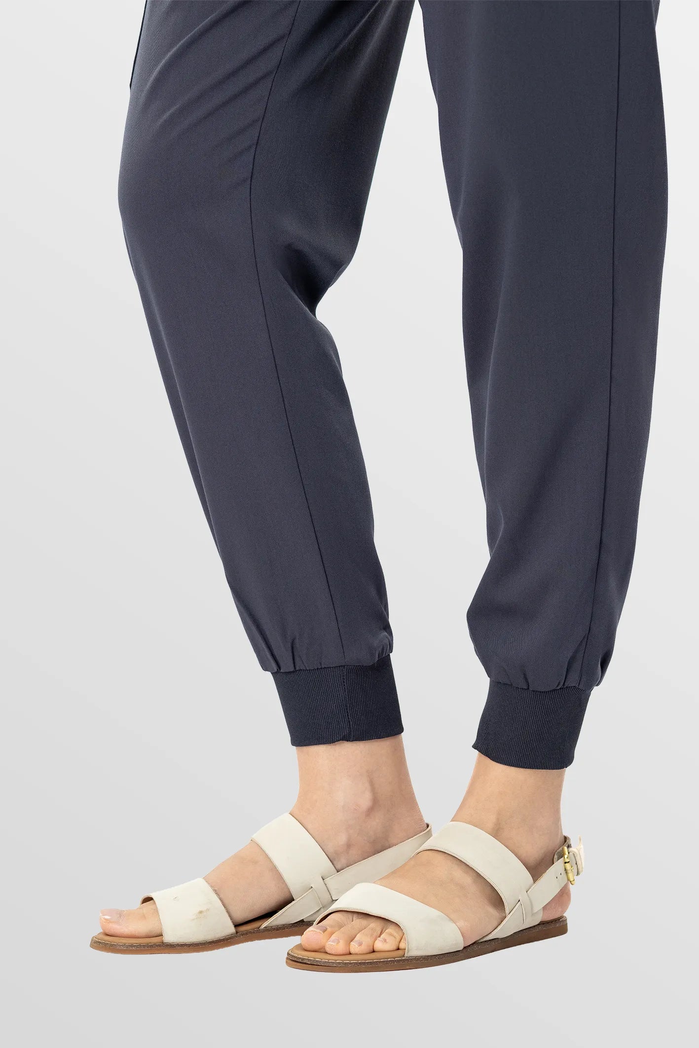 Dark Grey Eadflie Women's V-Neck 8-Pocket Jogger Scrub Set - Stretch Medical Scrubs for Women