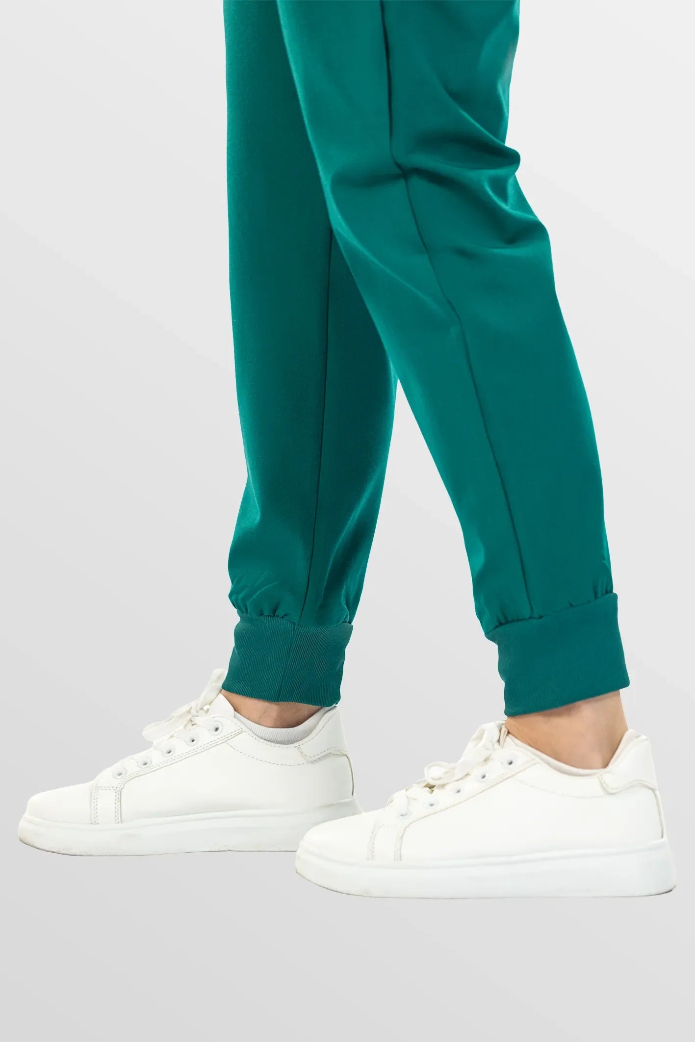 Green Eipnare Women's Notch Neck Cargo Jogger Scrub Set - Stretch Medical Scrubs for Women