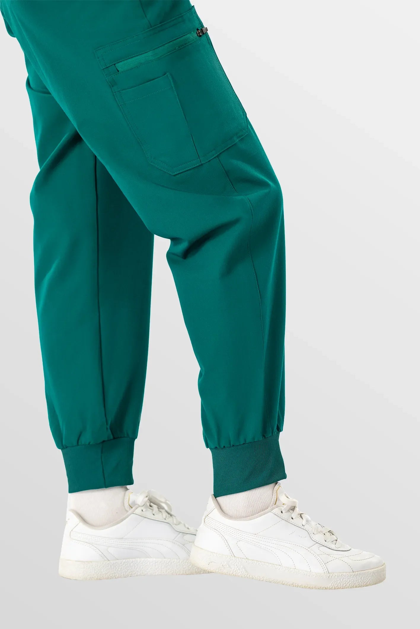 Green Eipnare Women's Henley Collar Sleeveless Jogger Scrub Set - Stretch Medical Scrubs for Women