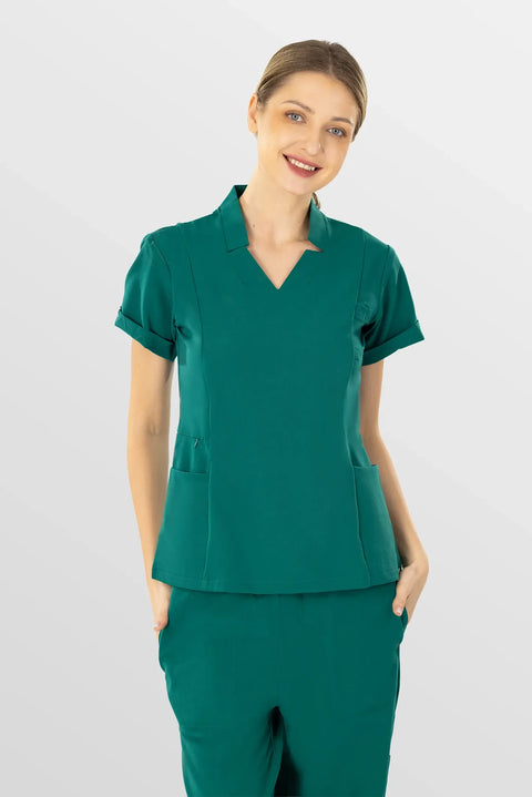 Eadflie Women's Split V-Neck Workwear Top 07