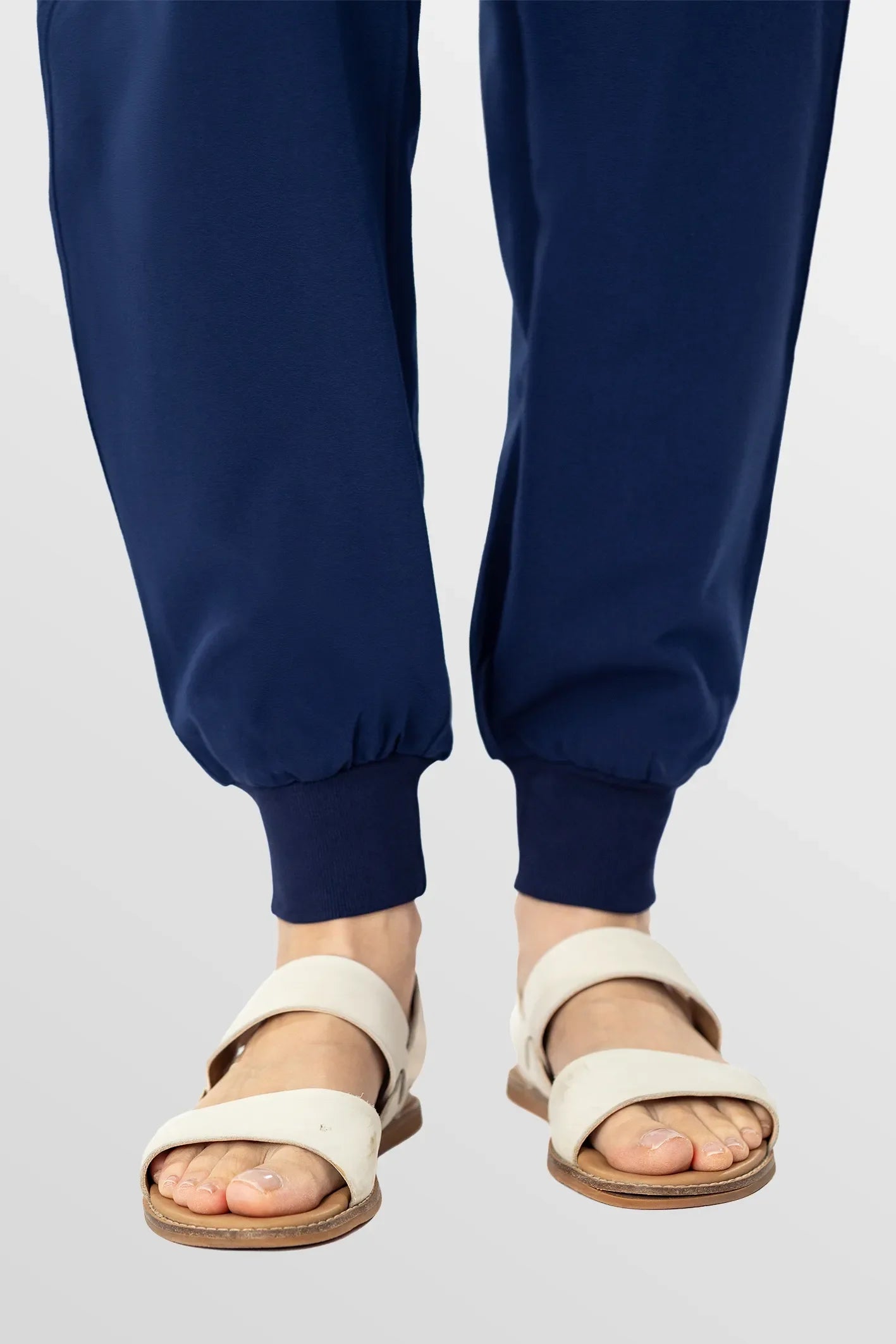 Dark Blue Eipnare Women's Henley Collar Sleeveless Jogger Scrub Set - Stretch Medical Scrubs for Women
