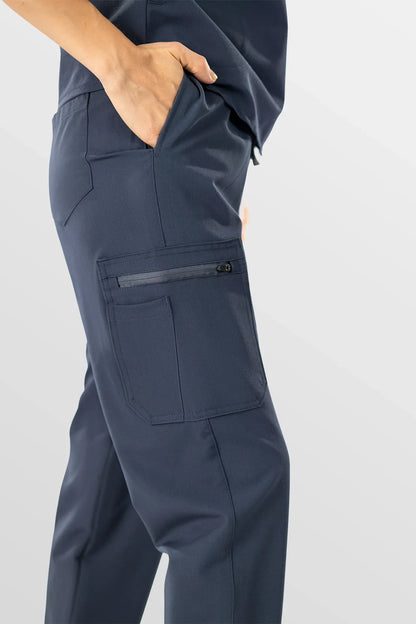 Dark Gray Eipnare Women's Henley Collar Sleeveless Jogger Scrub Set - Stretch Medical Scrubs for Women