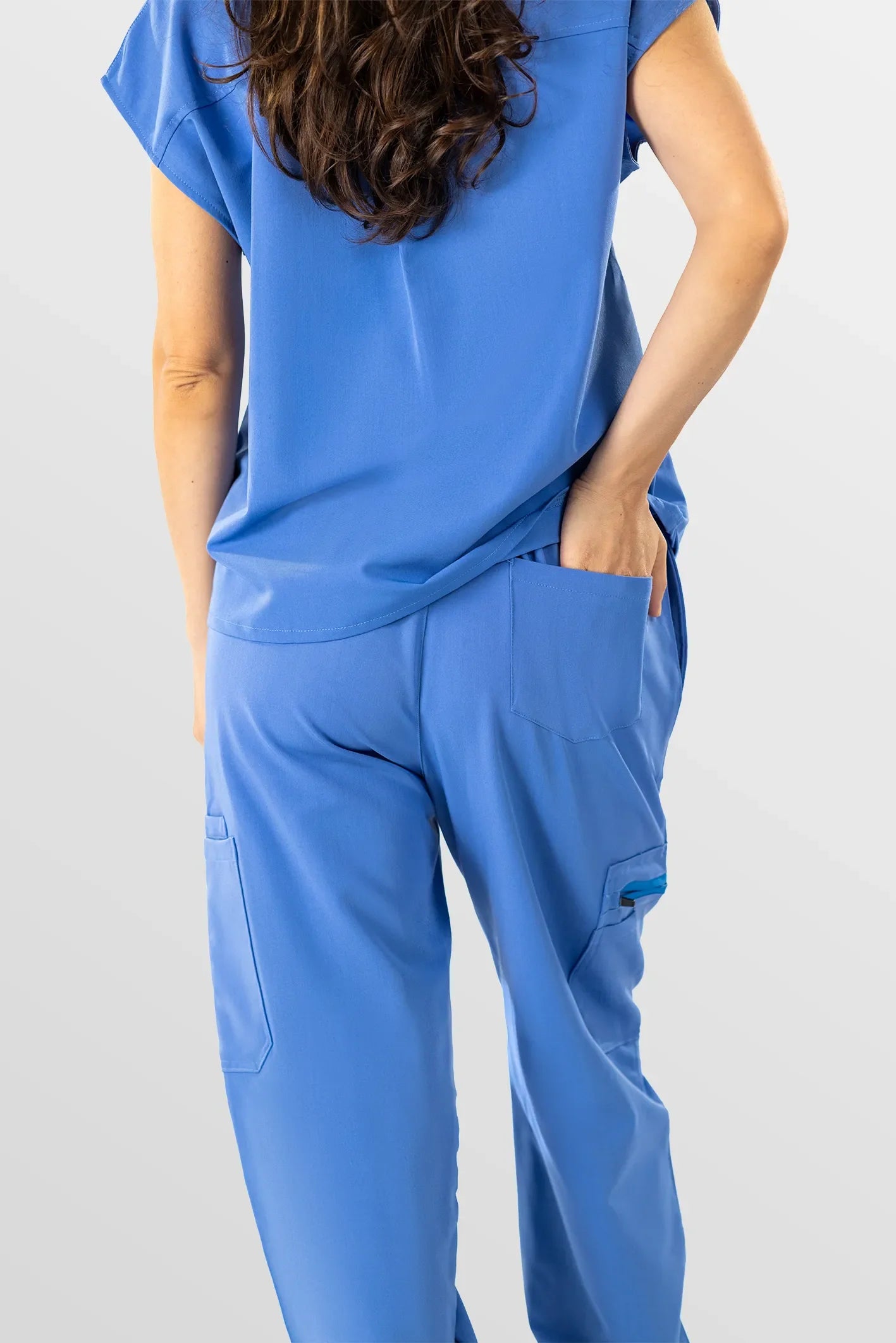 Dark Blue Eipnare Women's Henley Collar Sleeveless Jogger Scrub Set - Stretch Medical Scrubs for Women