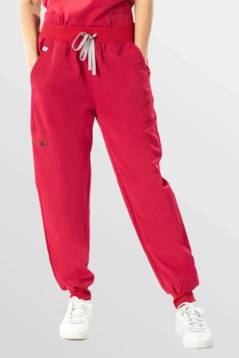 Eadflie Women's Multi-Pocket Jogger Workwear Pants 03 - Orange Red
