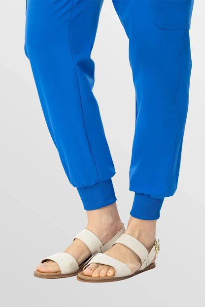 Royal Blue Eipnare Women's Henley Collar Sleeveless Jogger Scrub Set - Stretch Medical Scrubs for Women