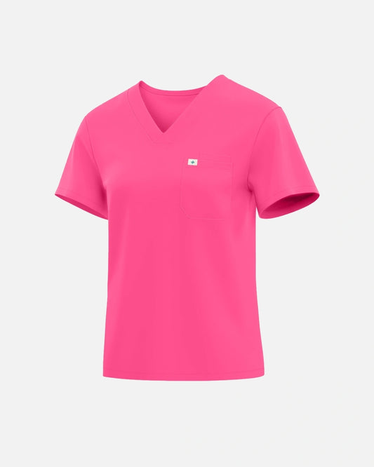 Azalea Pink – Eadflie Women's Classic V-Neck Uniform Top – product image 07