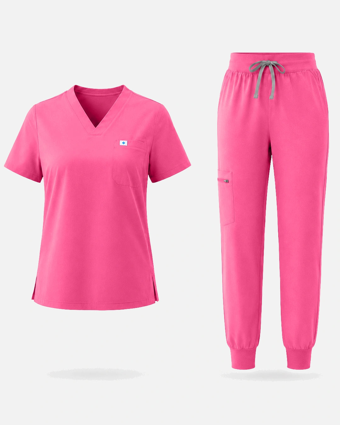 Azalea Pink – Eadflie Women's Classic V-Neck Jogger Uniform Set – product image 10
