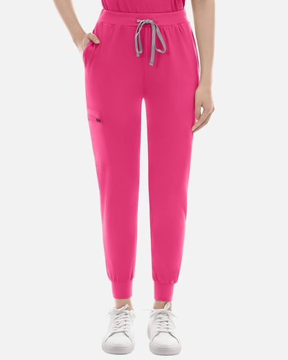 Azalea Pink – Eadflie Women's Knit V-Neck Jogger Uniform Set – product image 13