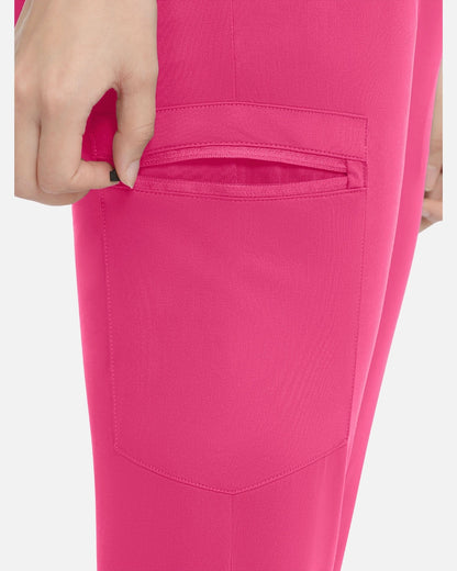 Azalea Pink – Eadflie Women's Knit V-Neck Jogger Uniform Set – product image 14