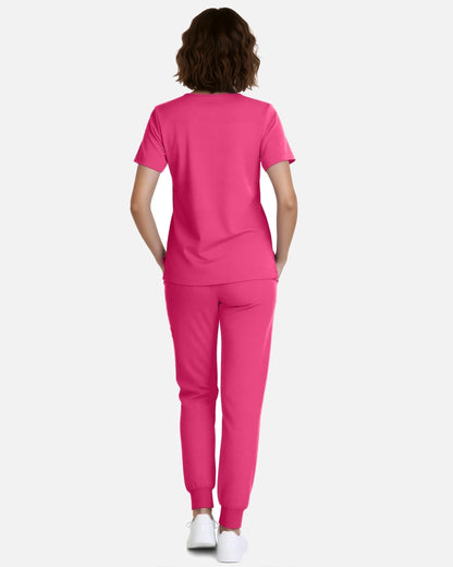 Azalea Pink – Eadflie Women's Classic V-Neck Jogger Uniform Set – product image 13