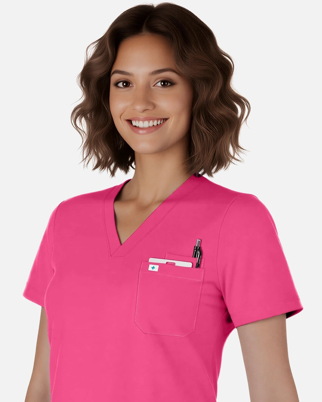 Azalea Pink – Eadflie Women's Classic V-Neck Jogger Uniform Set – product image 15