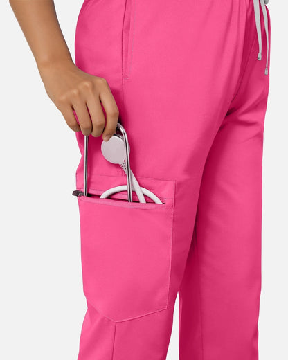 Azalea Pink – Eadflie Women's Classic V-Neck Jogger Uniform Set – product image 16