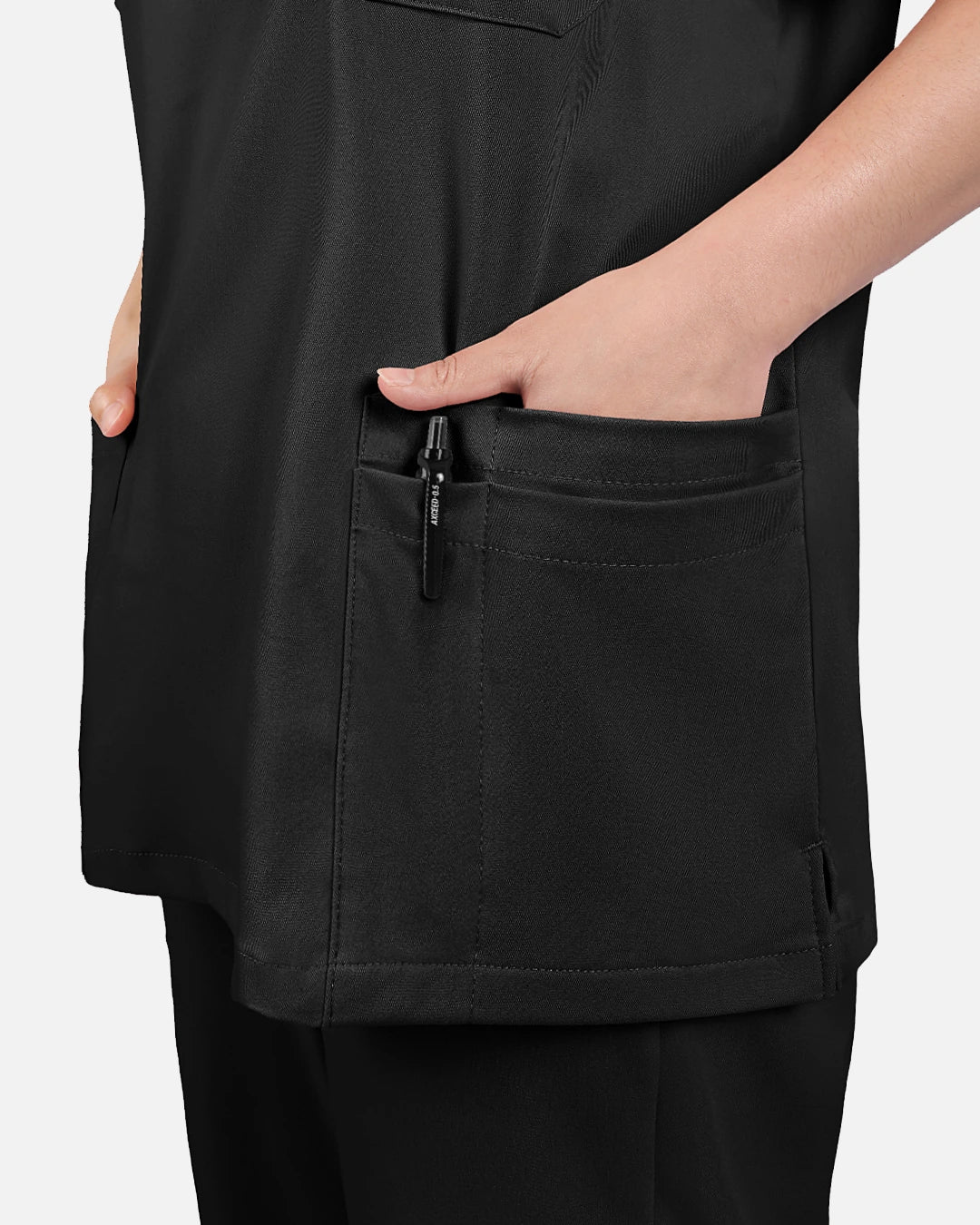 Black – Eadflie Women's V-Neck Uniform Top – Short Sleeve 3-Pocket Soft Stretch – product image 55