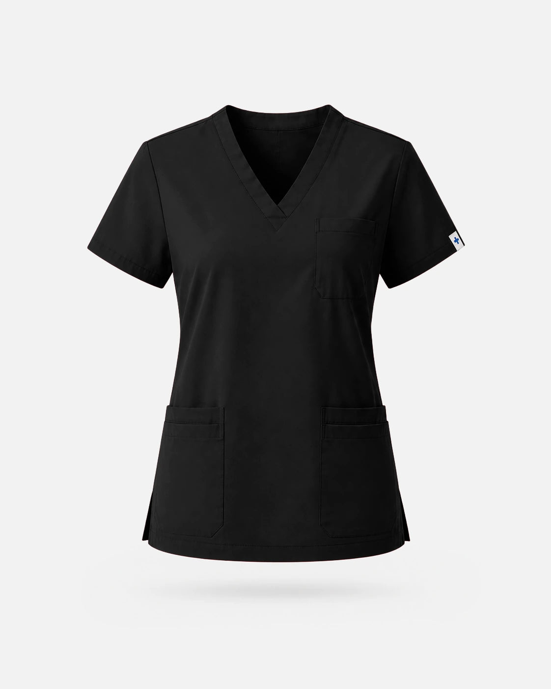 Black – Eadflie Women's V-Neck Uniform Top – Short Sleeve 3-Pocket Soft Stretch – product image 51