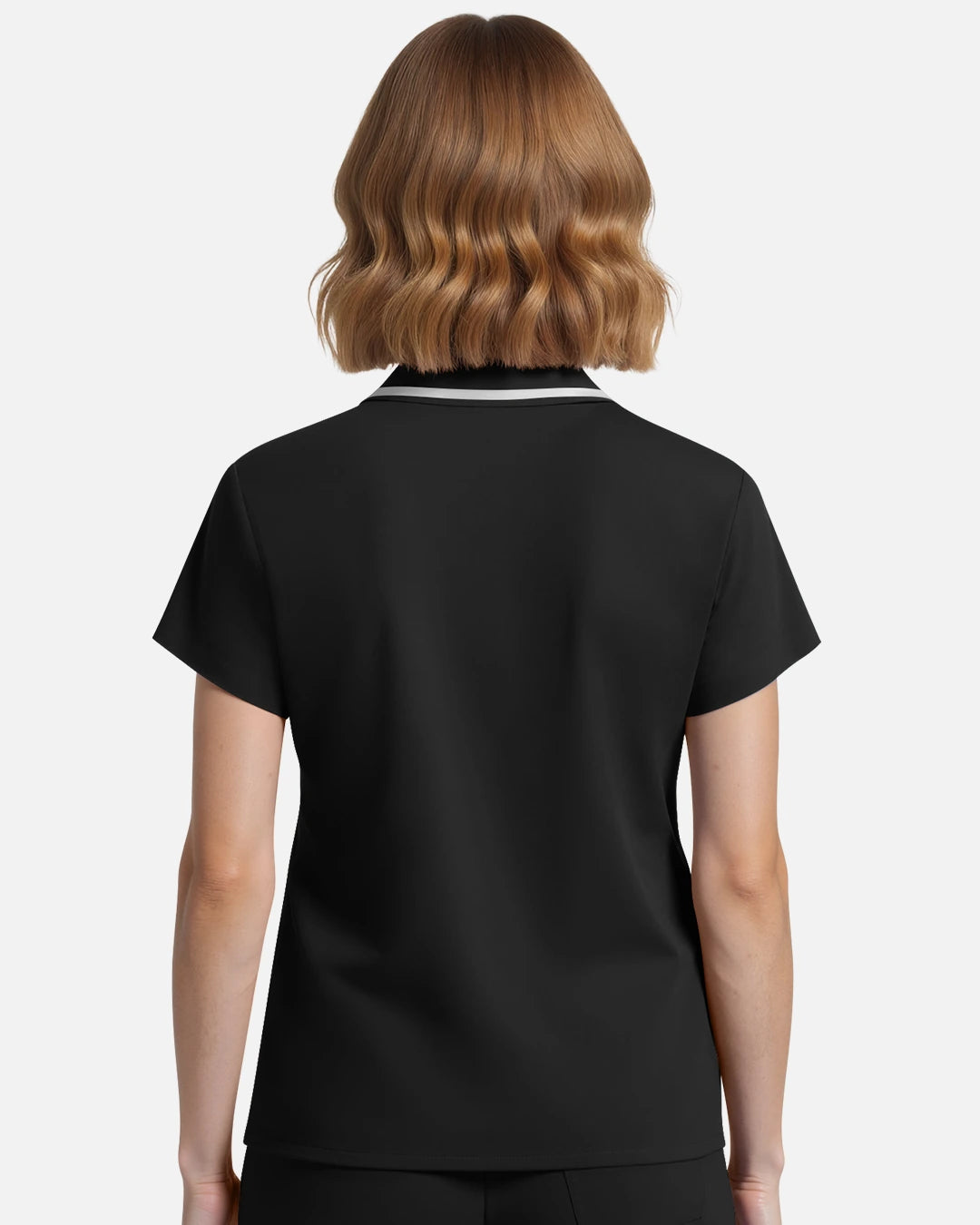 Black – Eadflie Women's Polo-Collar Uniform Top – product image 04