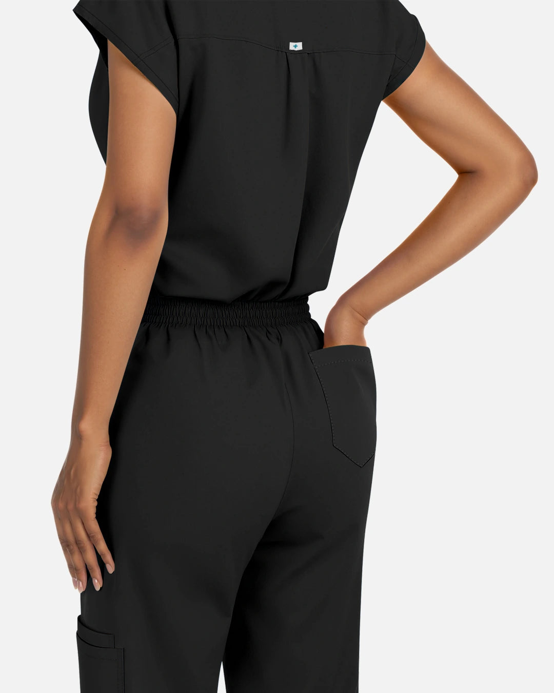 Black – Eadflie Women's Sleeveless Henley Uniform Top – product image 11