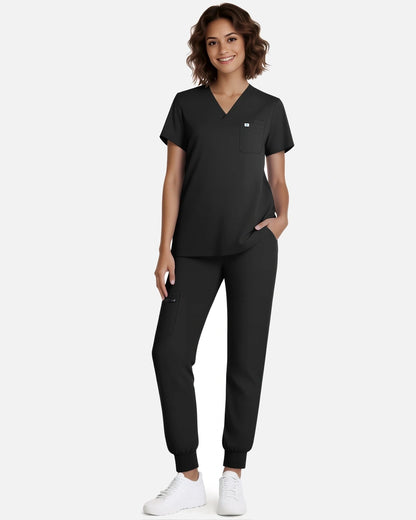 Black – Eadflie Women's Classic Jogger Uniform Pants – product image 17