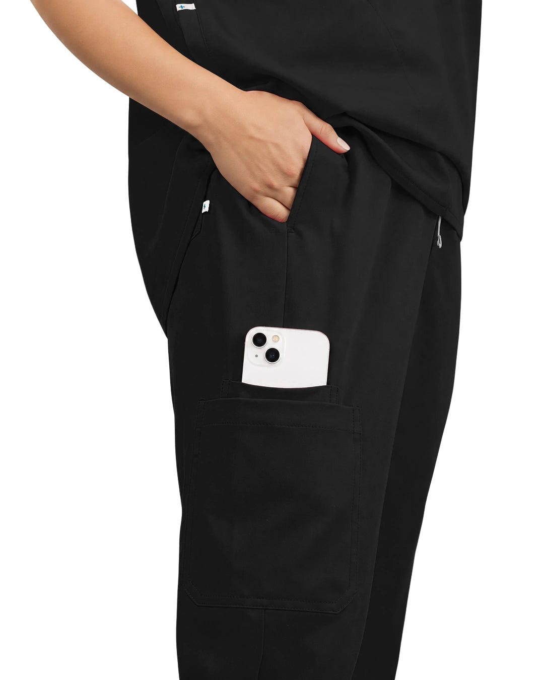 Black – Eadflie Women's Tapered Jogger Uniform Pants – Soft Stretch Bottoms – product image 16