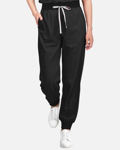 Black – Eadflie Women's Tapered Jogger Uniform Pants – Soft Stretch Bottoms – product image 14