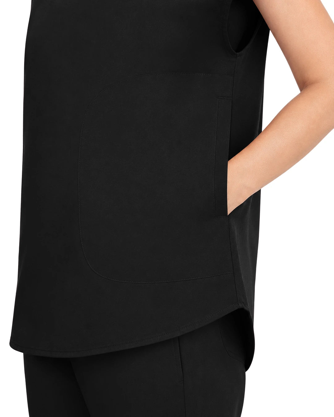 Black – Eadflie Women's Sleeveless Mandarin Collar Uniform Top – product image 98