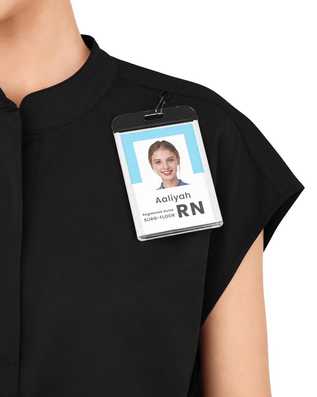 Black – Eadflie Women's Sleeveless Mandarin Collar Uniform Top – product image 102