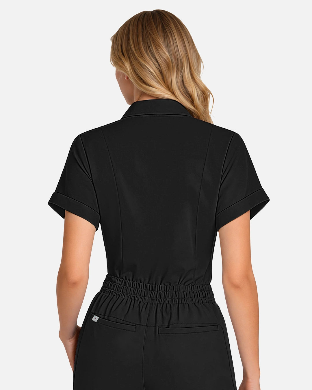 Black – Eadflie Women's Split V-Neck Uniform Top – product image 41