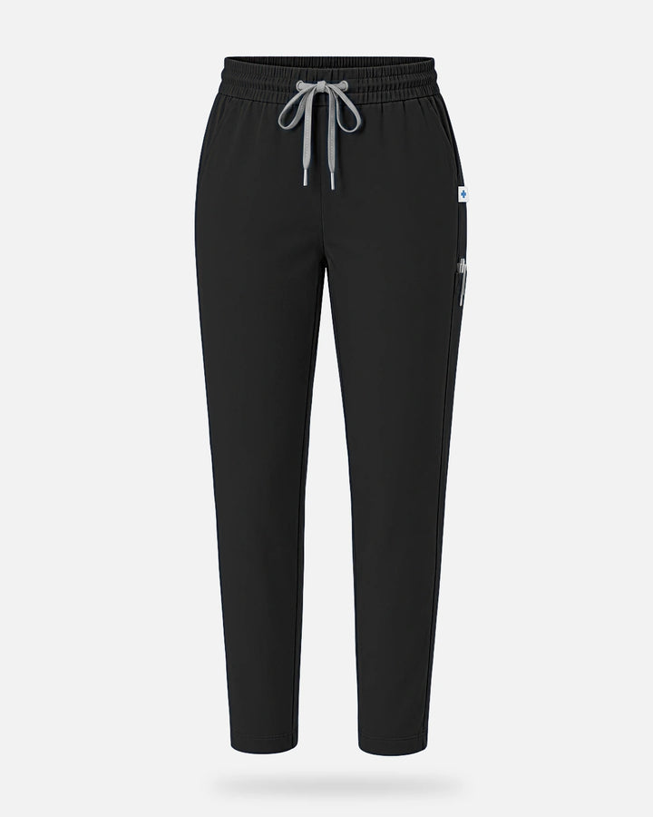 Eadflie Women's Slim Fit Tapered Cargo Uniform Pants - Black