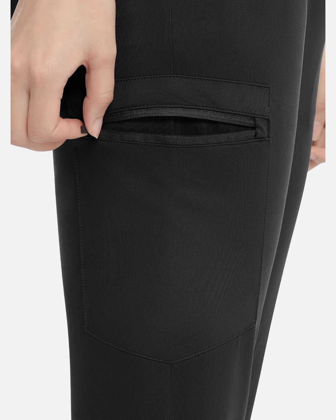Black – Eadflie Women's Knit V-Neck Jogger Uniform Set – product image 21