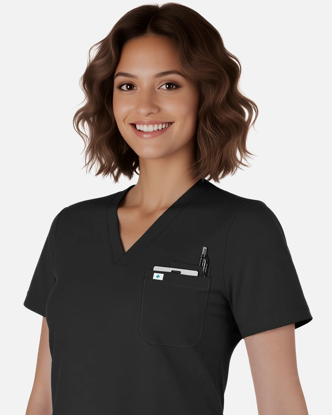 Black – Eadflie Women's Classic V-Neck Jogger Uniform Set – product image 23