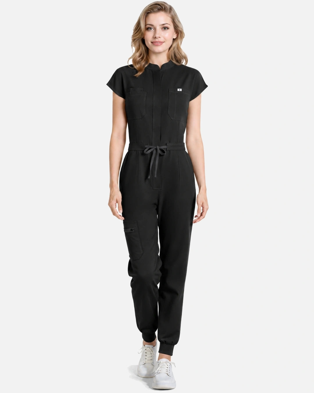 Black – Eadflie Women's Zip-Front Uniform Jumpsuit – Sleeveless Stretch One-Piece – product image 42