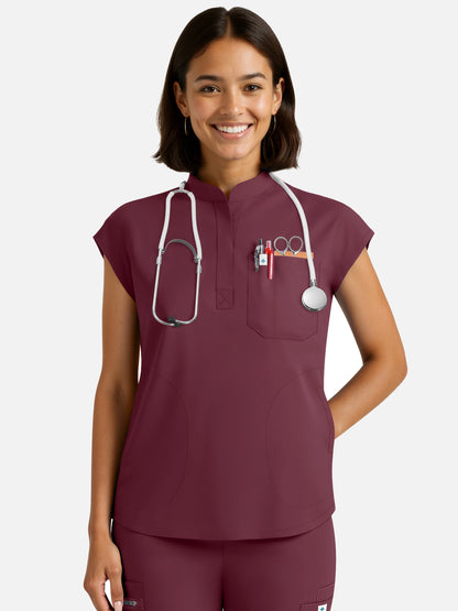 Burgundy Red – Eadflie Women's Henley Sleeveless Jogger Uniform Set – product image 05
