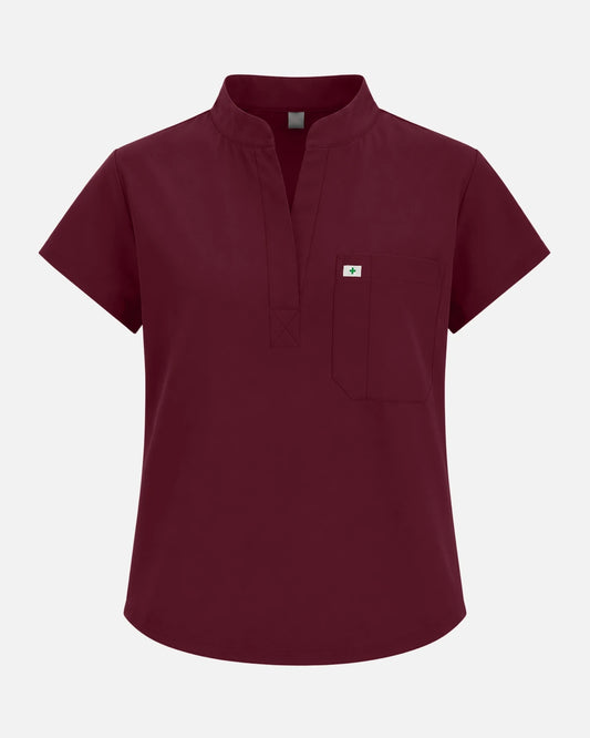Burgundy Red – Eadflie Women's Sleeveless Henley Uniform Top – product image 66