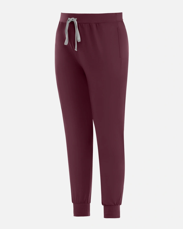 Eadflie  Women's Classic Jogger Uniform Pants - Burgundy Red